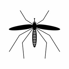 Mosquito silhouette, isolated insect icon.