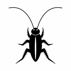 Cockroach silhouette, insect icon isolated.