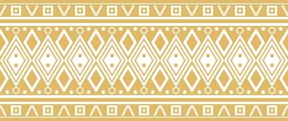 Vector golden seamless Indian patterns. National seamless ornaments, borders, frames. colored decorations of the peoples of South America, Maya, Inca, Aztecs. Print for fabric, paper, textile - obrazy, fototapety, plakaty