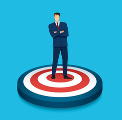 Businessman on target archery vector illustration