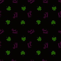 Seamless saint patrick day pattern with shamrock for wrapping paper and clothes print and notebooks and festive