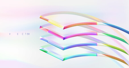 Colorful 3d shape holographic gradient