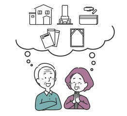 終活を楽しそうに考える老夫婦