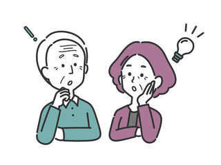 何か閃いた老夫婦