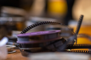 old 8mm film tape rolls