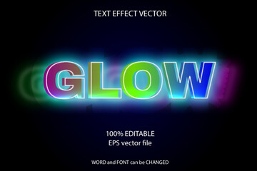Text effect editable glow