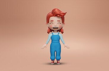 3d render  girls characters cartoon style   Cartoon Kid