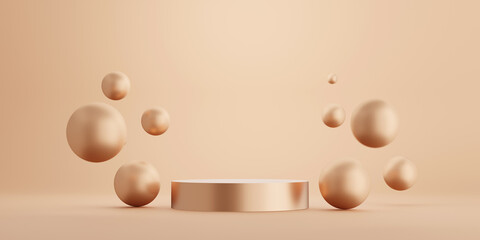 Brown Gold pedestal, luxury product display for product presentation.