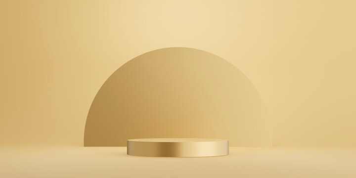 Gold Pedestal, Luxury Product Display For Product Presentation.