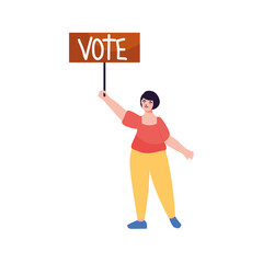 woman holding a signboard