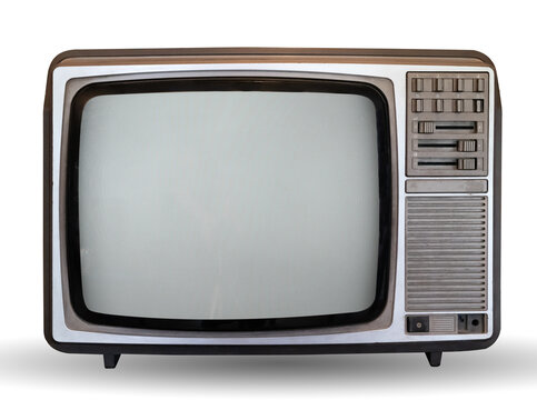 Retro television isolate on white with clipping path for object, retro technology