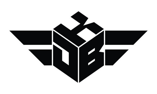 KDB three letter gaming logo in polygon cube shape logo design vector template. wordmark logo | emblem logo | monogram logo | initial letter logo | sports logo | minimalist logo | typography logo |