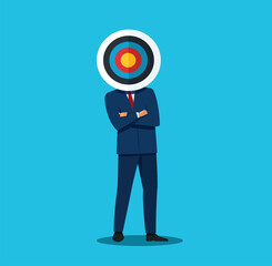 Businessman with target archery vector illustration