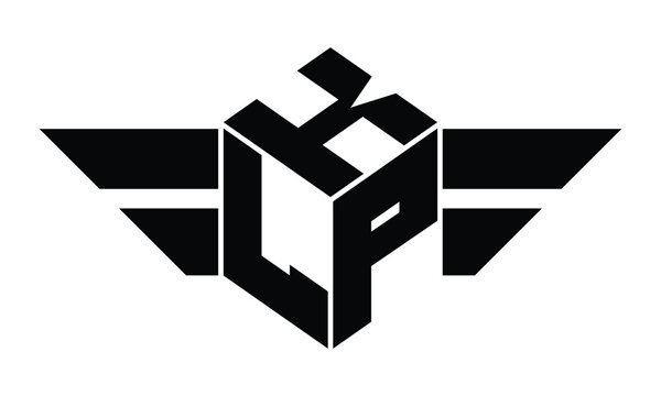 KLP three letter gaming logo in polygon cube shape logo design vector template. wordmark logo | emblem logo | monogram logo | initial letter logo | sports logo | minimalist logo | typography logo |