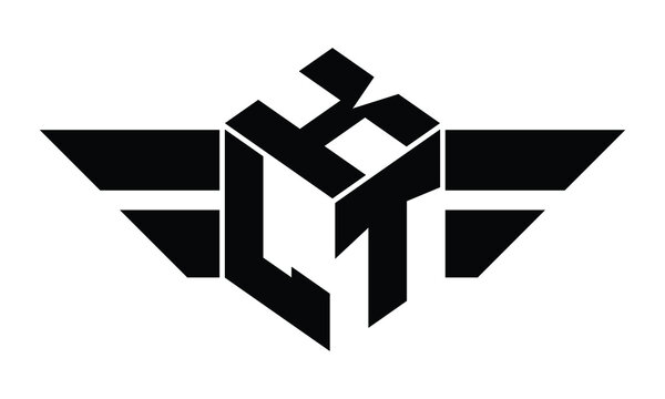 KLT three letter gaming logo in polygon cube shape logo design vector template. wordmark logo | emblem logo | monogram logo | initial letter logo | sports logo | minimalist logo | typography logo |