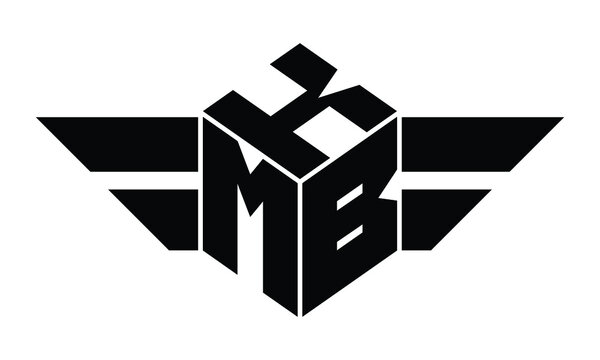 KMB three letter gaming logo in polygon cube shape logo design vector template. wordmark logo | emblem logo | monogram logo | initial letter logo | sports logo | minimalist logo | typography logo |