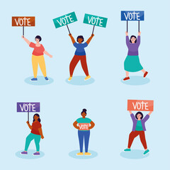 vote and people icon set