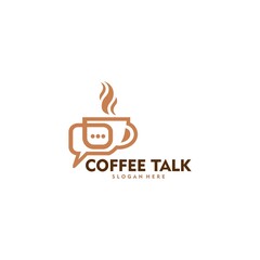 logo design with Talk Logo template coffee talk logo vector Coffee Icon illustration