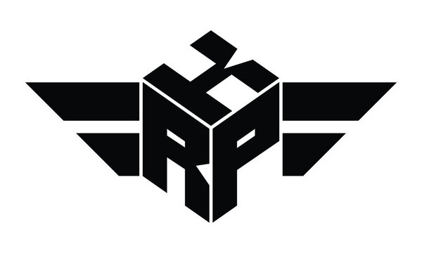 KRP three letter gaming logo in polygon cube shape logo design vector template. wordmark logo | emblem logo | monogram logo | initial letter logo | sports logo | minimalist logo | typography logo |