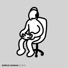 シンプルな人物のポーズイラスト　「ゲーム実況者」