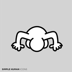 シンプルな人物のポーズイラスト　「土下座する人」