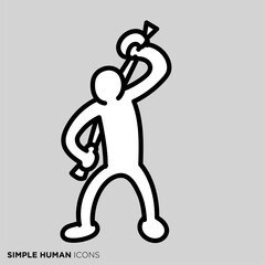 シンプルな人物のポーズイラスト　「背中を洗う人」