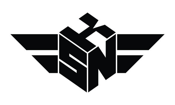 KSN three letter gaming logo in polygon cube shape logo design vector template. wordmark logo | emblem logo | monogram logo | initial letter logo | sports logo | minimalist logo | typography logo |