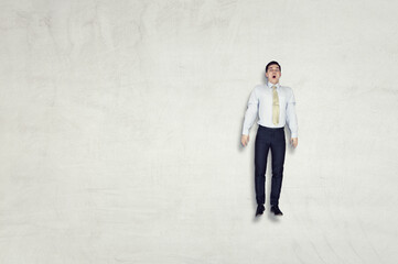 Fototapeta premium Businessman against blnk background . Mixed media