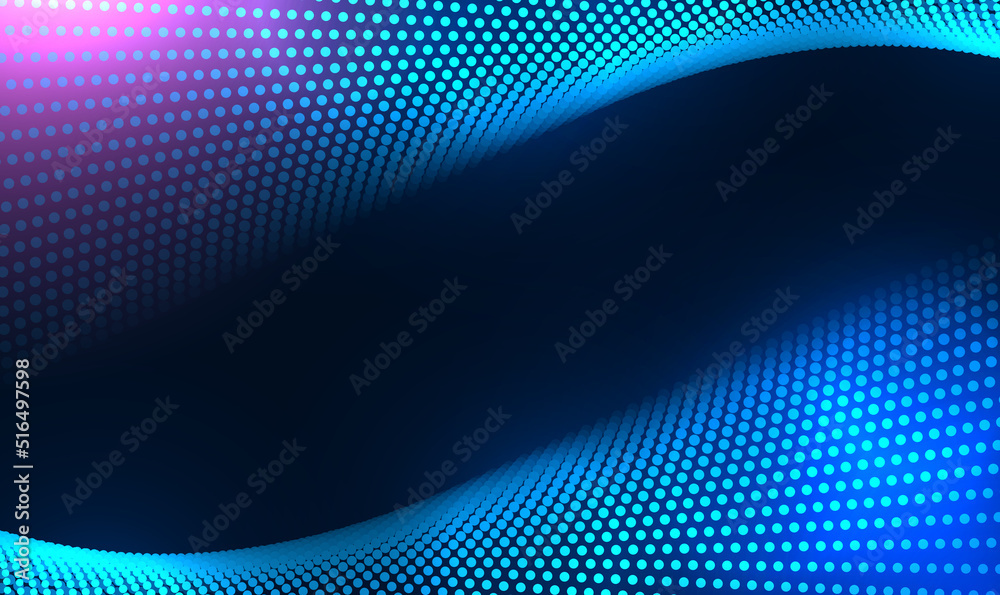 Poster abstract wave moving dots flow particles technology background design. futuristic 3d wave abstract b