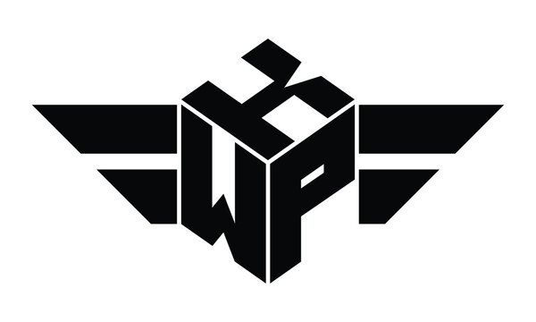 KWP three letter gaming logo in polygon cube shape logo design vector template. wordmark logo | emblem logo | monogram logo | initial letter logo | sports logo | minimalist logo | typography logo |