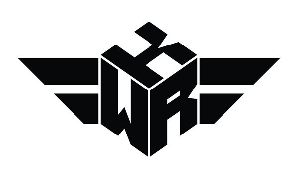 KWR three letter gaming logo in polygon cube shape logo design vector template. wordmark logo | emblem logo | monogram logo | initial letter logo | sports logo | minimalist logo | typography logo |