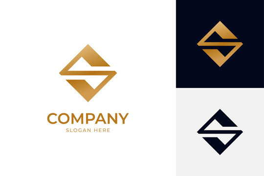 elegant and luxury initials letter s geometric logo company identity