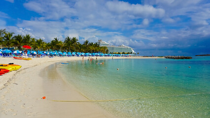 A view of Cococay island at Caribbean sea
