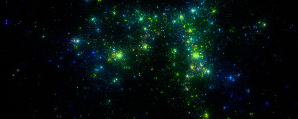 Obraz premium Banner Star field background . Starry outer space background texture . Colorful Starry Night Sky Outer Space background. 3D illustration 