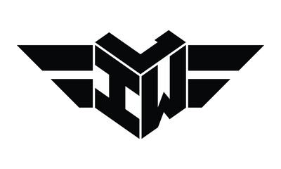 LIW three letter gaming logo in polygon cube shape logo design vector template. wordmark logo | emblem logo | monogram logo | initial letter logo | sports logo | minimalist logo | typography logo |