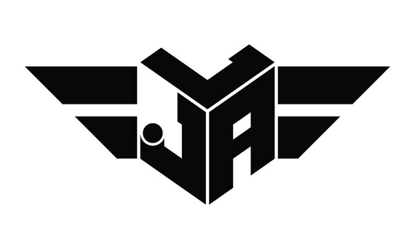 LJA three letter gaming logo in polygon cube shape logo design vector template. wordmark logo | emblem logo | monogram logo | initial letter logo | sports logo | minimalist logo | typography logo |