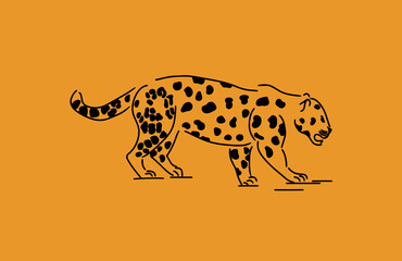 Leopard Minimalist Hand Drawn Vector