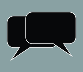 Speech Bubbles on top of each other. vector ouline © Udayakumar