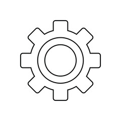 Gear settings icon on white background