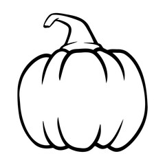 Pumpkin - squash for Halloween or Thanksgiving line art icon
