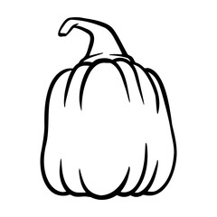 Pumpkin - squash for Halloween or Thanksgiving line art icon