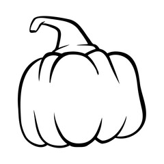 Pumpkin - squash for Halloween or Thanksgiving line art icon