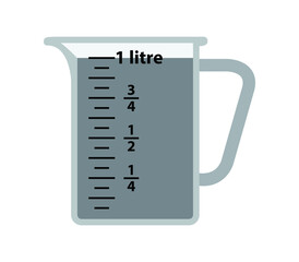 beaker 1littre liquid with measuring scale.
Beaker for chemical experiments in the laboratory. Vector illustration