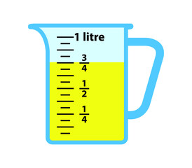 beaker half 3-4 litter liquid color. with measuring scale.
Beaker for chemical experiments in the laboratory. Vector illustration