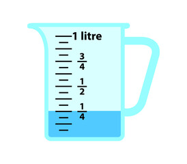measuring cups with the amount of liquid 250ml. with measuring scale.
Beaker for chemical experiments in the laboratory. Vector illustration