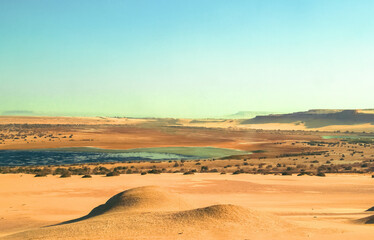 sunset in the desert country