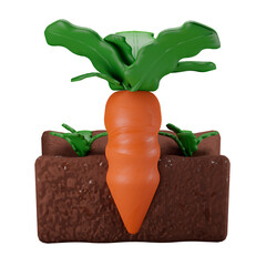 3d illustration Carrot Farm
