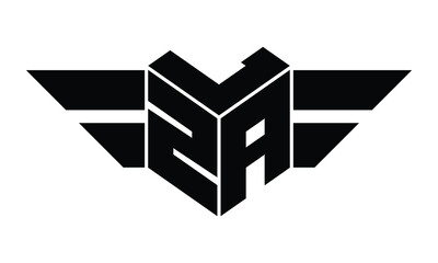 LZA three letter gaming logo in polygon cube shape logo design vector template. wordmark logo | emblem logo | monogram logo | initial letter logo | sports logo | minimalist logo | typography logo |
