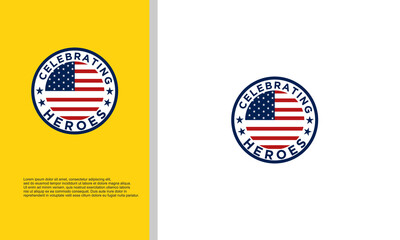 logo illustration vector graphic of celebrating heroes.