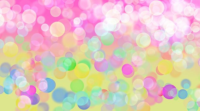 Abstract light bokeh,pink,yellow background vector illustration,funny,happy,holiday,rainbow bubble,Wallpaper.